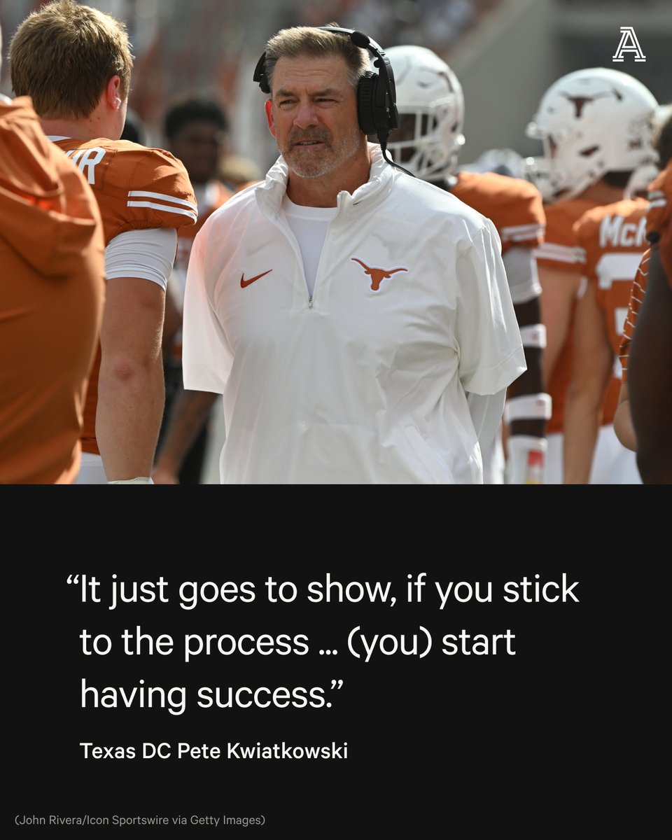 Pete Kwiatkowski is far from the fire-breathing defensive coach caricature. But his measured approach works all the same. After early failure in his Texas tenure, Kwiatkowski's unit has stayed the course — and now is in the CFP, writes @skhanjr. theathletic.com/5170408/2023/1…