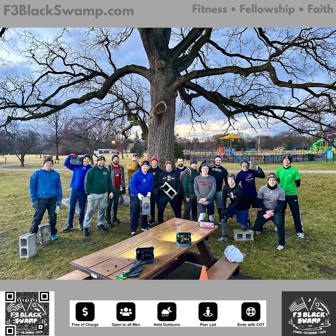F3Nation's tweet photo. New year, new you…as long as you make a commitment to new habits. We in F3 know that no man has to wait for 1 day out of the year to decide to get better. Instead, it’s a #DailyRedPill. 

Photo courtesy of @F3BlackSwamp https://t.co/VzXci1DrIX