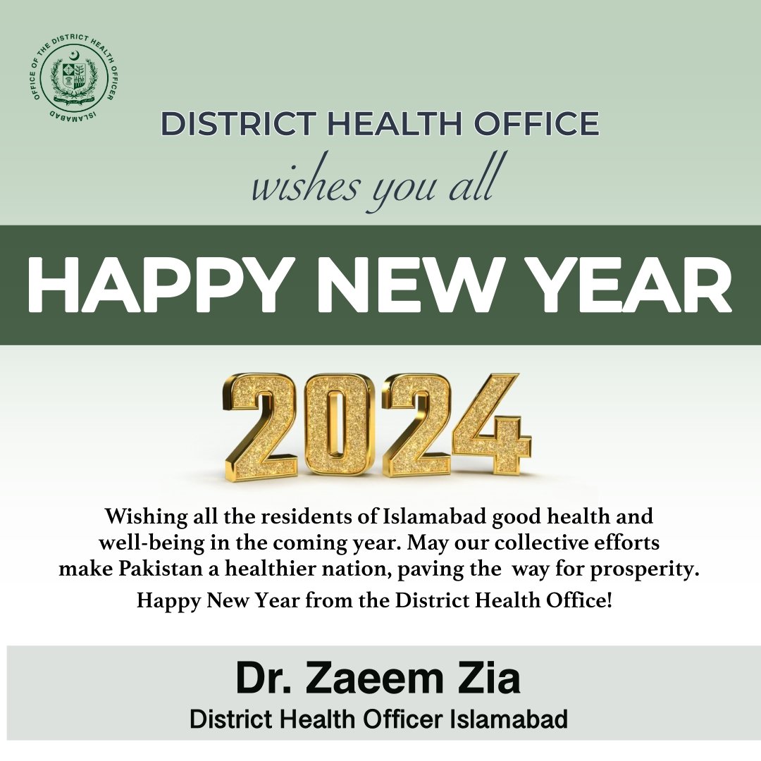 Happy new year everyone!

Wishing everyone good health and wellbeing in the coming year.

May our collective efforts make islamabad a safer and healthier city for everyone!

#happynewyear    #HappyNewYear2024