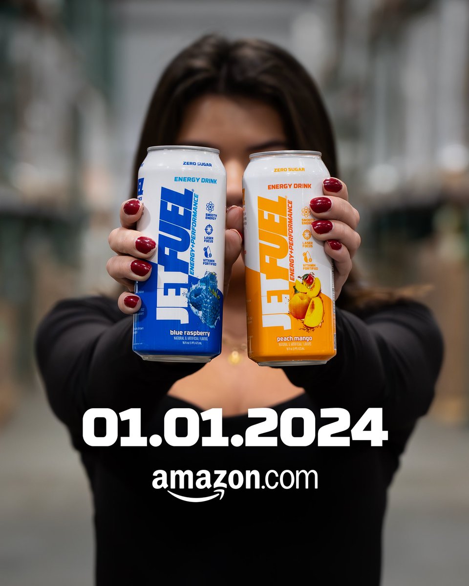 jetfuelenergy's tweet image. The wait is almost over!⏱️ One more day until JetFuel Energy is live on Amazon with TWO new flavors joining the line up!
🫐Blue Raspberry 
🥭Peach Mango
Drop a comment with the flavor you're trying first.😉 
#ReadyJetGo #JetFuelEnergy #Amazon