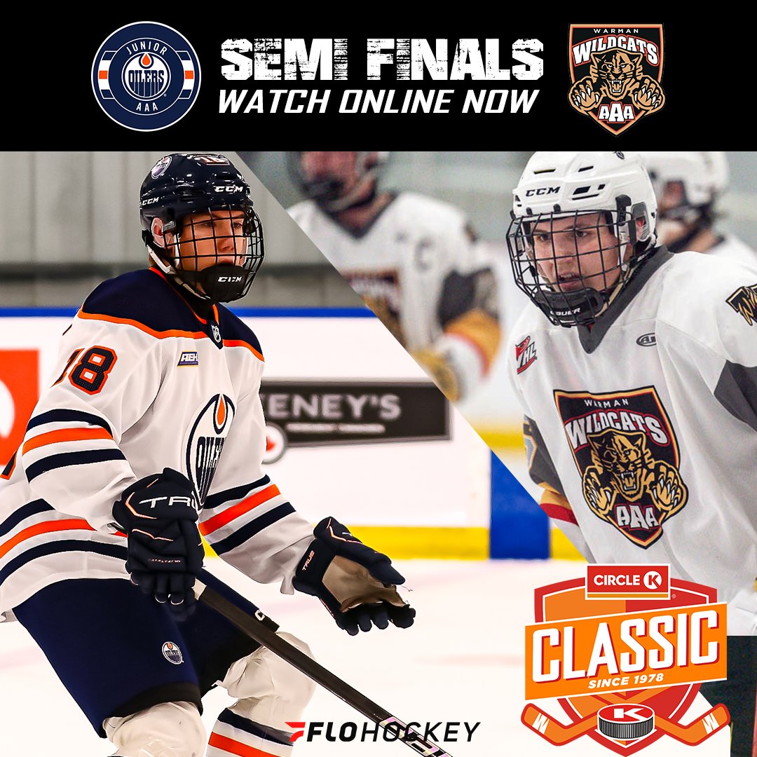 Semi-final games are underway! Watch online at FloHockey or make your way to the arena to catch some top u18AAA hockey talent on the ice. Full schedule here: loom.ly/7uGpcjQ #ItsYourTurn #CircleKClassic #HockeyTournament #HockeyCalgary #U18AAA