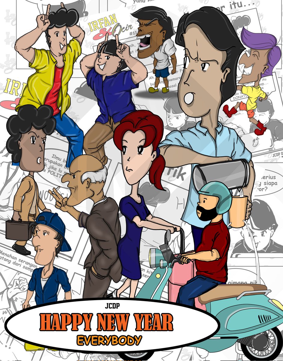 Joejei13's tweet image. Happy New Year everybody... New year... New plan... New spirit... Woohhooo... #JCDP #LogoDesign #illustrations #Illustrator #cartoon #CartoonArt  #Design