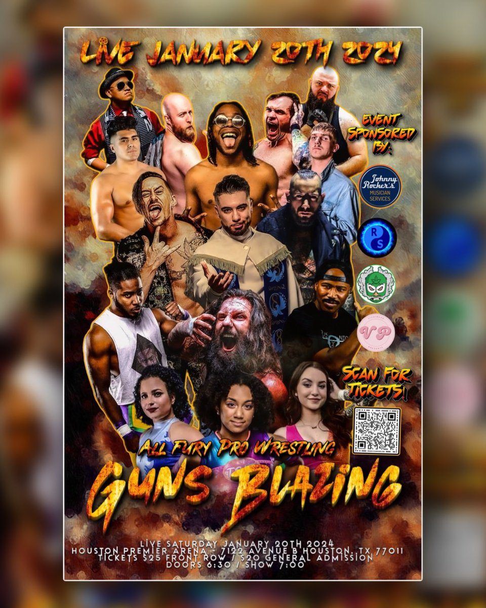 AllFuryPro's tweet image. Locked and Loaded:

On January 20th we come out #GunsBlazing!

Don’t miss the debut of Texas’ hottest new indie wrestling promotion. 

🎟️: eventbrite.com/e/all-fury-pro…
