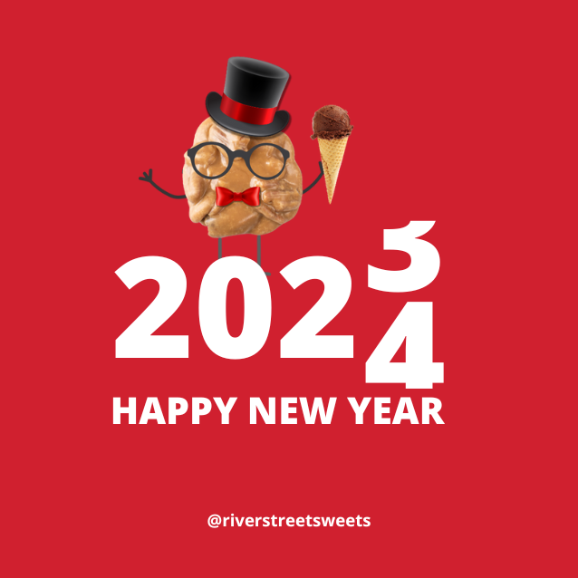 Ringing in 2024 with sweet laughter and love, wishing each and every one of you a joy-filled New Year from our River Street Sweets family. Let's #SpreadJoy far and wide in this new chapter! 🍫🍭✨ #HappyNewYear #RiverStreetSweets #2024Goals