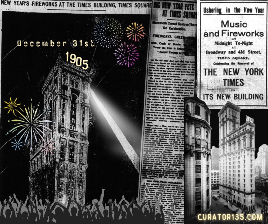 curator135's tweet photo. The first New Year’s Eve celebration in Times Square was held on December 31, 1904. Nearly 200,000 people came to celebrate the opening of the new New York Times building at One Times Square. #NYE2024 #nye #NewYear2024 #curator135 https://t.co/WPo3i1irkG