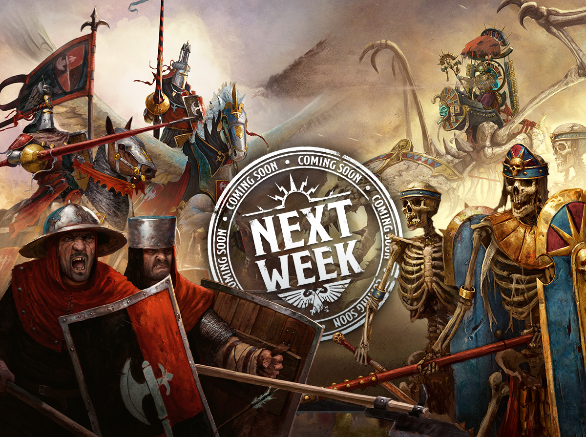 The Kingdom of Bretonnia clashes with the Tomb Kings of Khemri as Warhammer: The Old World launches! Check out next week's pre-orders. 

ow.ly/xzaf50QlGy9 

#WarhammerCommunity