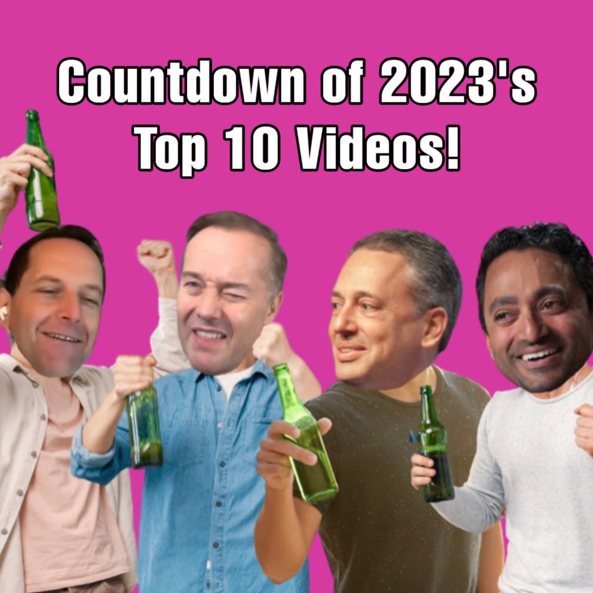 all_in_tok's tweet photo. Top 10 video clips of 2023!

By the numbers, @all_in_tok on TikTok brought in:

53.5 million views 👀 

2.5 million likes 👍

270,000 comments 💬

110,000 shares ➡️

But which Bestie’s video did the best? 

Let the countdown begin!

@theallinpod @Jason @chamath @DavidSacks @friedberg
