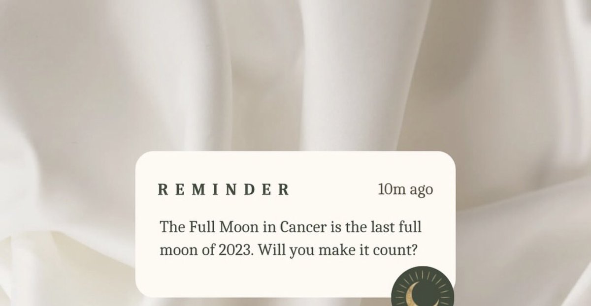 What does the Full Moon in Cancer ♋️ mean for you? 🌕Opportunity Healing the inner child Letting go of emotional pain ✨Goals Letting go of control Avoiding drama Full Moon in Cancer is a cosmic signal to slow down. It’s an emotional time, and for some, can be challenging