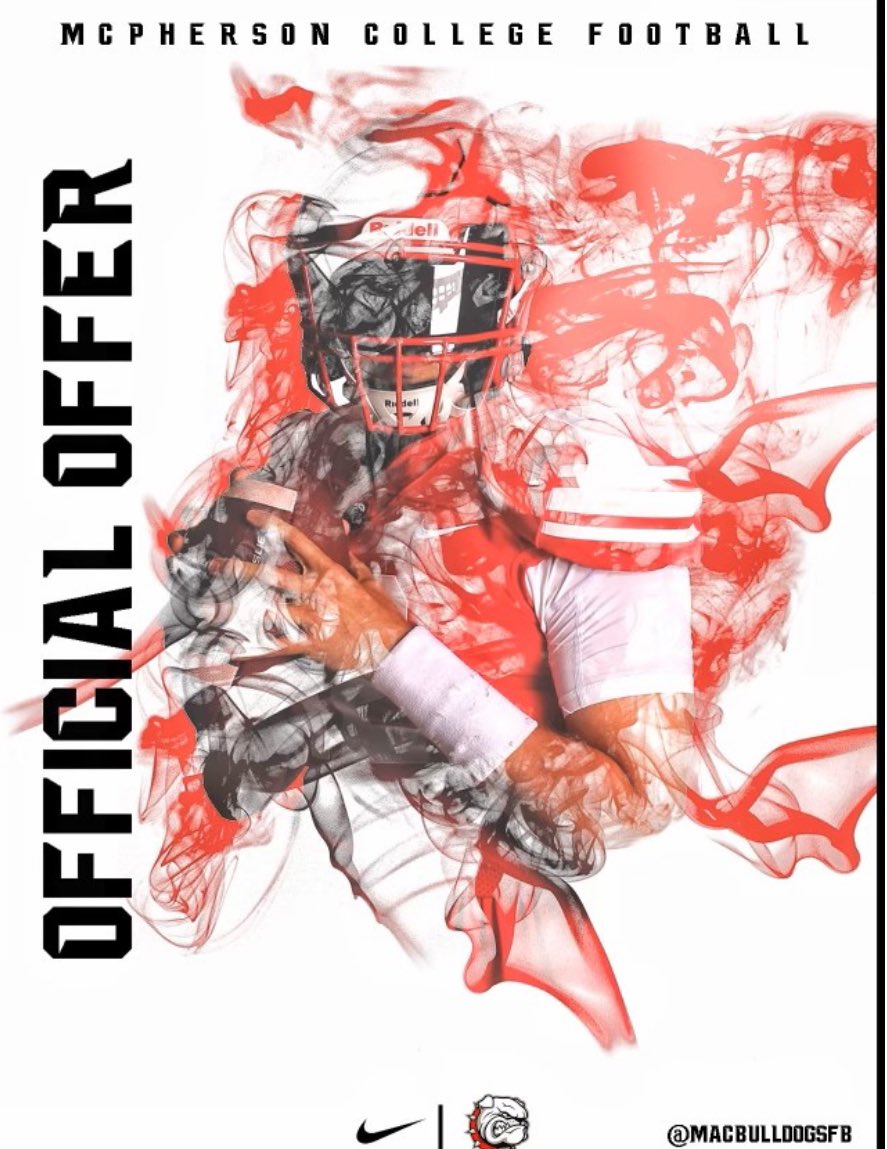 Blessed to receive an offer from <a href="/MACBulldogsFB/">McPherson Football</a> <a href="/JoshPisik/">Coach Pisik</a> <a href="/YorkRecruits/">York HS FB Recruits</a> <a href="/_YorkStrength/">York Strength</a> !🔴⚪️