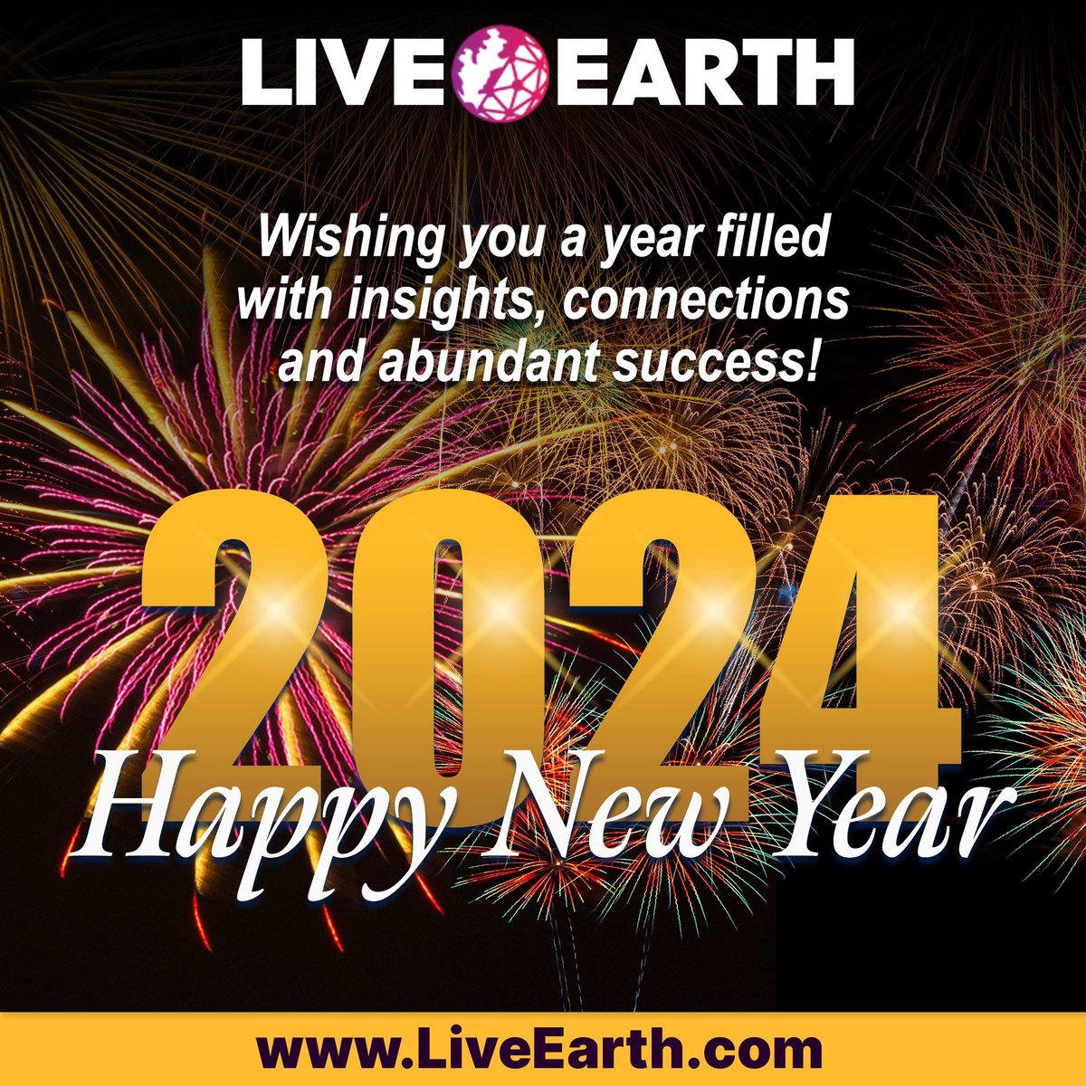 Ringing in the New Year with gratitude and excitement from the Live Earth family to yours! 🎆 #HappyNewYear #Growth #Prosperity 🎇