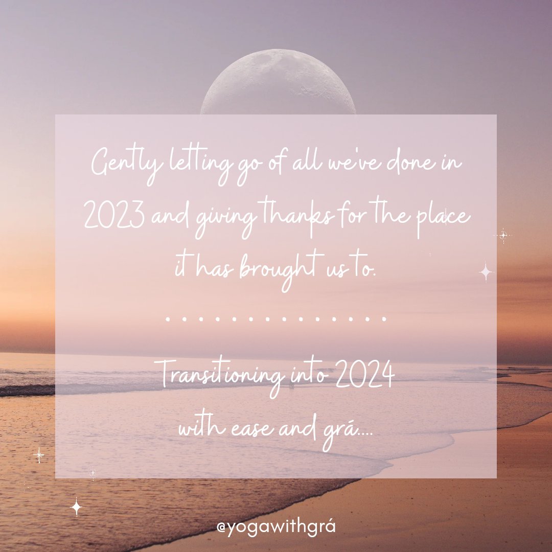 Thank you for all your support this year. Thank you for being part of the Yoga with Grá community. Bidding 2023 farewell and welcoming 2024 with renewed intentions and vision... 🙏🏻🤍✨️

#loveyoga
#yogacommunity
#transition
#newyearsintentions