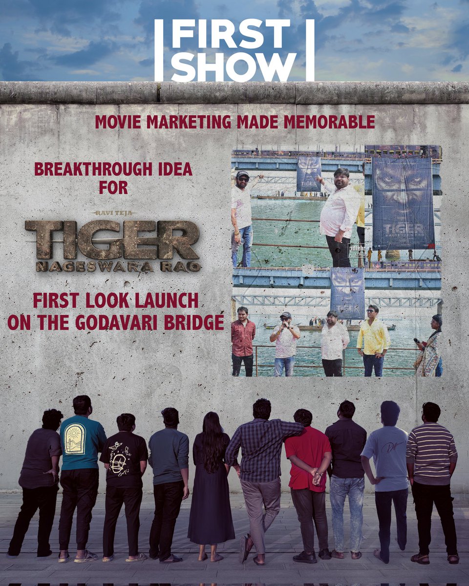The First Look of #TigerNageswaraRao - India's Biggest Thief demanded a big launch.

The first look poster of Mass Maharaja <a href="/RaviTeja_offl/">Ravi Teja</a> was done on the Havelock Bridge with some heroics along with it. This was a first of its kind.

#FirstShow - Movie Marketing Made Memorable