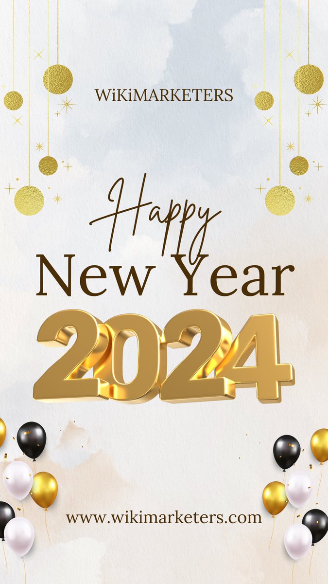 wikimarketers's tweet photo. May the New Year bring you closer to your goals and fill your life with goodness. HAPPY NEW YEAR 2024 🎉🎉
#HappyNewYear #HappyNewYear2024 #HappyNewYear24 #HNY2024 https://t.co/V3M0k2w4rv