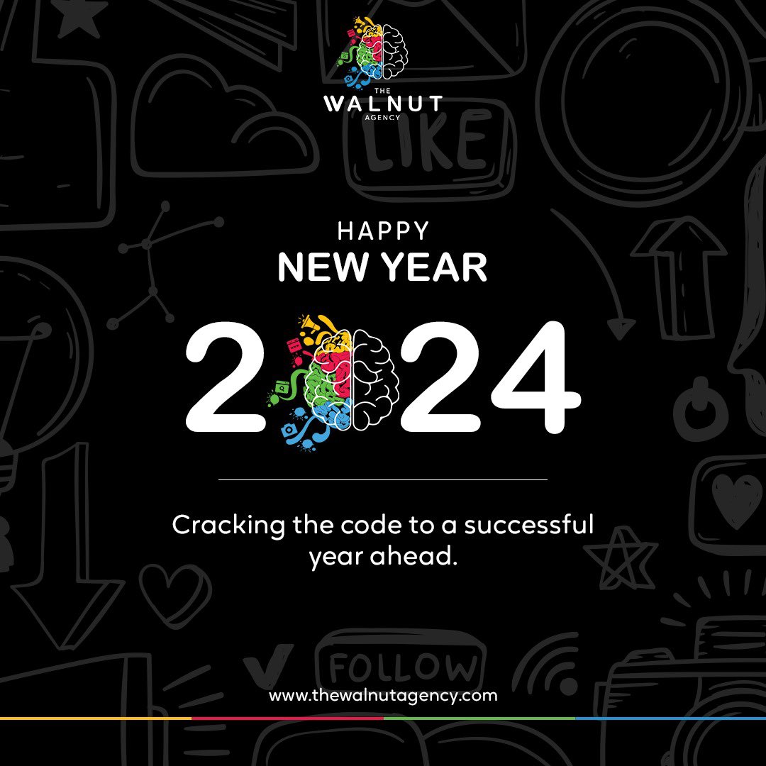 thewalnutagency's tweet photo. The Walnut Agency wishes you a New Year filled with breakthroughs and excellence. 

Happy 2024! 🎉

#thewalnutagency #marketingagency  #b2bmarketing #strategy #marketingstrategy #socialmediamarketing #promotion #digitalagency #socialmedia https://t.co/PF32GCHN7l