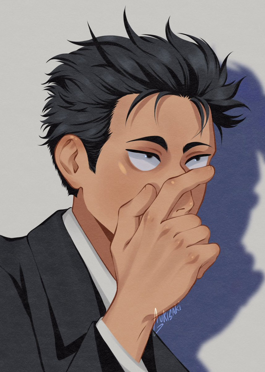 gukisaki's tweet photo. Trying new style ? #JujustuKaisen #higuruma https://t.co/066BQMCeYY