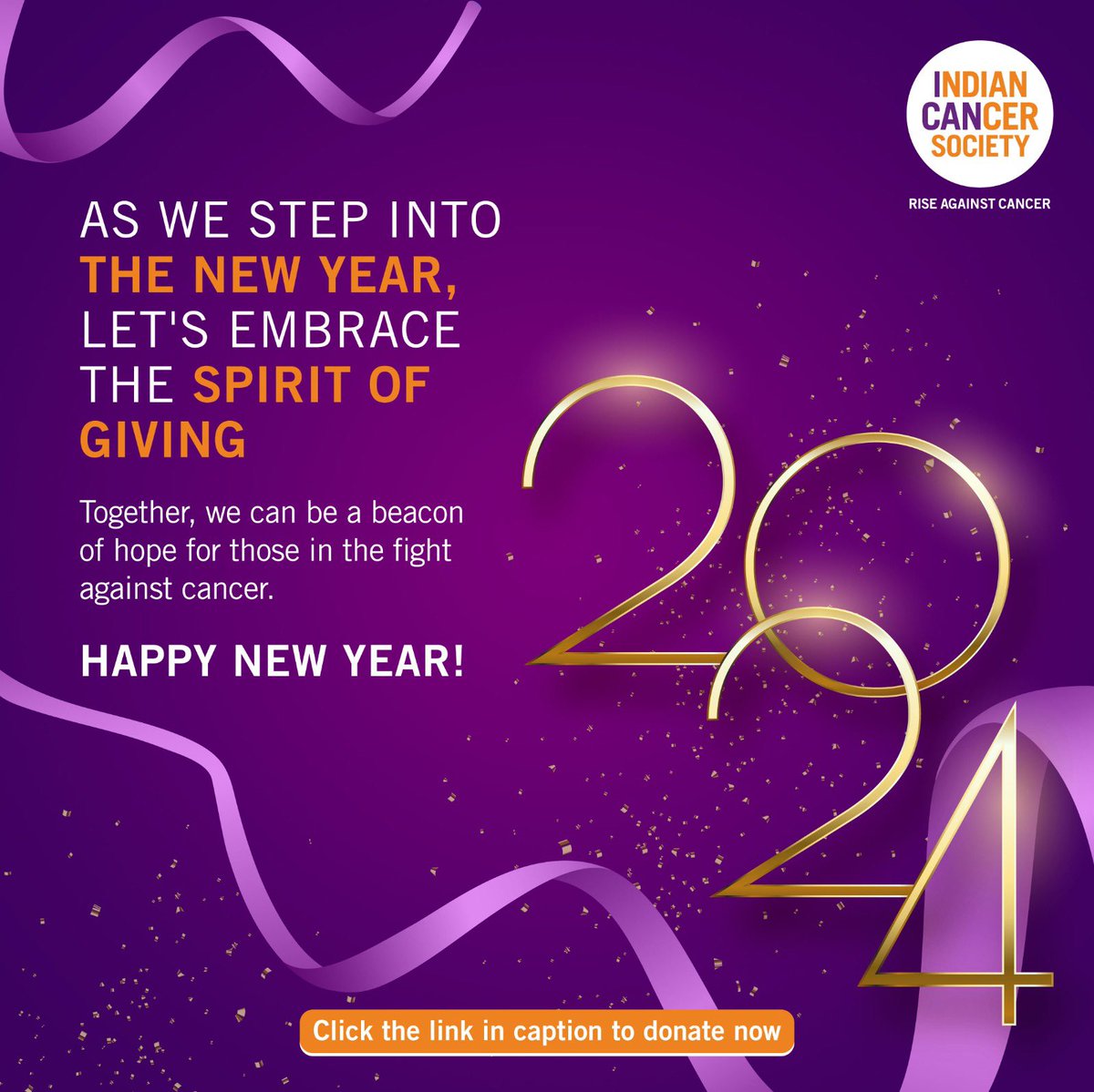This New Year, Let's Fight Cancer Together! As we welcome the new year, let's contribute to a cause that matters. Your generosity moves us two steps ahead in the battle against cancer. To donate, click the link below: indiancancersociety.org/how-you-can-he… #HappyNewYear2024 #donate