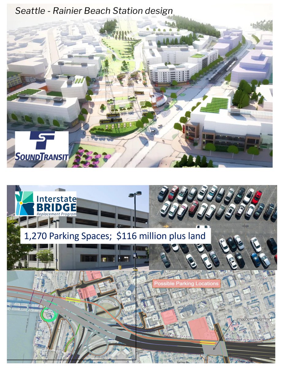 Bob Ortblad (@bortblad) on Twitter photo Seattle’s Sound Transit stations have created thousands of new housing units.
IBR plans freeway Park & Ride stations that will be ugly, noisy, and not attract housing or pedestrian traffic.
Parking will increase damaging commuter traffic to downtown Vancouver and increase VMT. Seattle’s Sound Transit stations have created thousands of new housing units.
IBR plans freeway Park & Ride stations that will be ugly, noisy, and not attract housing or pedestrian traffic.
Parking will increase damaging commuter traffic to downtown Vancouver and increase VMT.
