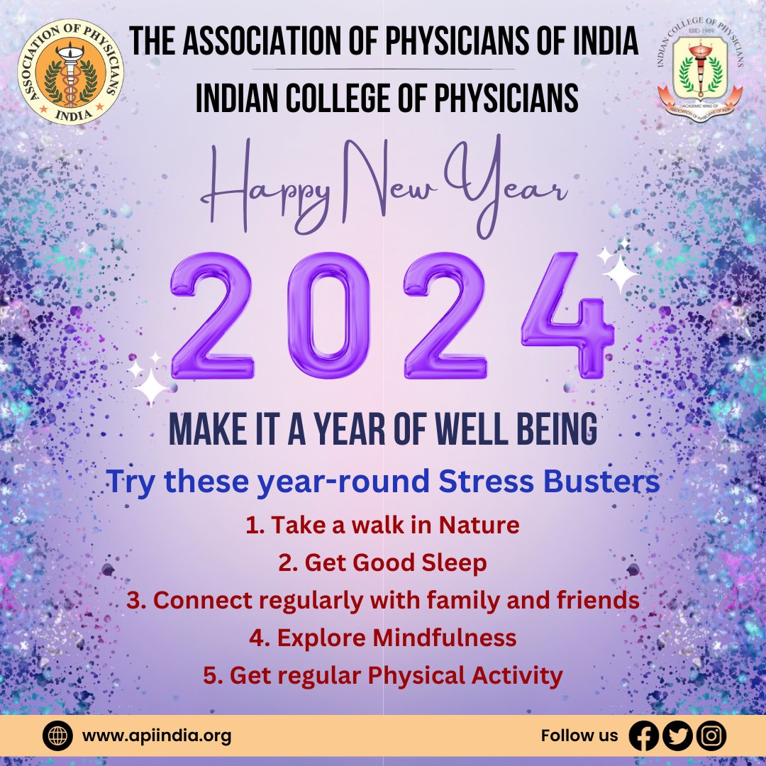 Wishing you a year of health, hope, and healing. Happy New Year 2024 from The Association of Physicians of India! 🌟🎉

DR GIRISH MATHUR 
PRESIDENT-API
DR JYOTIRMOY PAL 
DEAN-ICP
DR AGAM VORA 
SECRETARY-API

#HappyNewYear #API #ICP #IndianCollegeofPhysicians #Physicians