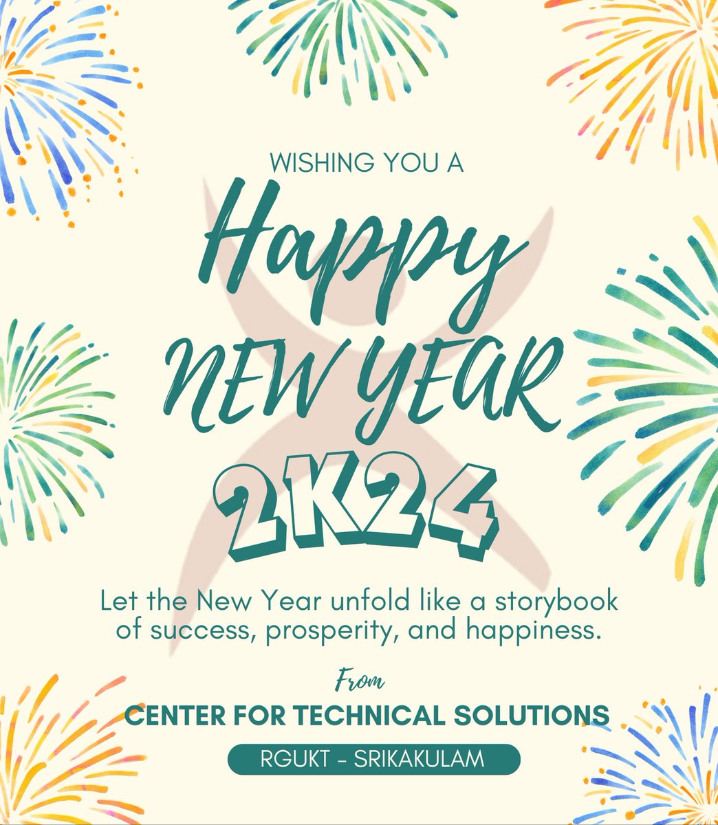rgukt_official's tweet photo. Wishing you a Happy New Year filled with serendipitous moments, unexpected joys, and a symphony of laughter. May each day unfold like a captivating story, and may you pen the most extraordinary chapters of your life in the coming year. Happy New Year! 🌟 https://t.co/AGPTqZkICa