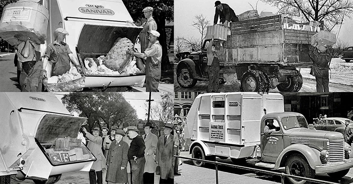 WastecoCanada's tweet photo. 💪 We are looking back to almost a century ago to the original City of Toronto trucks. They sure have come a long way! Looking to the future, we see exciting possibilities in the realm of EV fleets + use of AI technology. We at Wasteco wish you an electric 2024! 
#WeAreWasteco https://t.co/eSR8j422xp