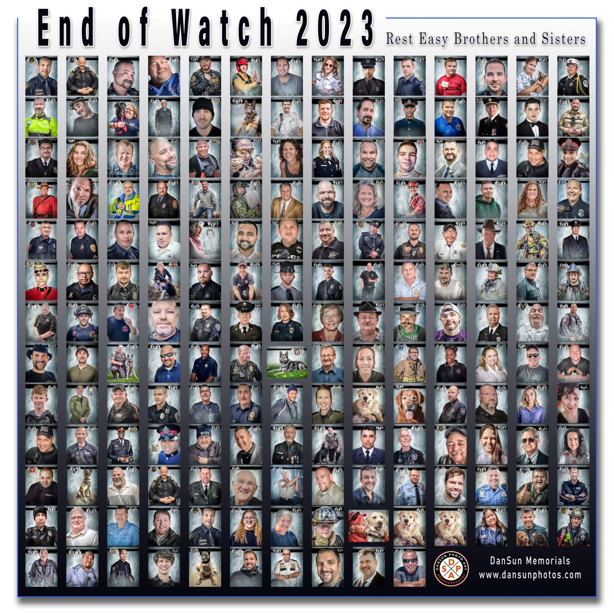 In 2023, I created 247 memorial portraits, 178 of which died in 2023. All portraits are requested, and I don’t charge a commission to create them. Have a safe and happy New Year, everyone; I hope NOT to see you in the memorial portraits I will create in 2024. Sincerely, DanSun