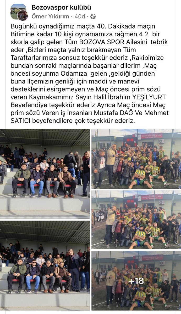 TEBRİKLER BOZOVA SPOR.