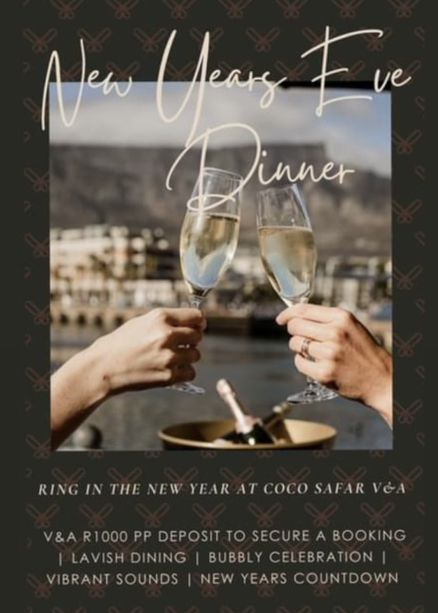 Ring in the New Year at <a href="/CocoSafar/">Caroline</a> V&amp;A Waterfront from 7pm #NYE #CocoSafar #VnAWaterfront #CapeTown