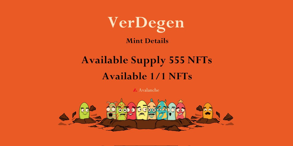 🔥𝗢𝗳𝗳𝗶𝗰𝗶𝗮𝗹 𝗠𝗶𝗻𝘁 𝗣𝗮𝗴𝗲 🔥
campfire.exchange/collections/0x…

𝗺𝗶𝗻𝘁 𝟭 𝗡𝗙𝗧𝘀 𝗴𝗲𝘁 𝟮 𝗔𝗶𝗿𝗱𝗿𝗼𝗽 𝗡𝗙𝗧𝘀  
What are you waiting for? 🪱🪱
#AVAX #Avaxmeme #AVAXNFT