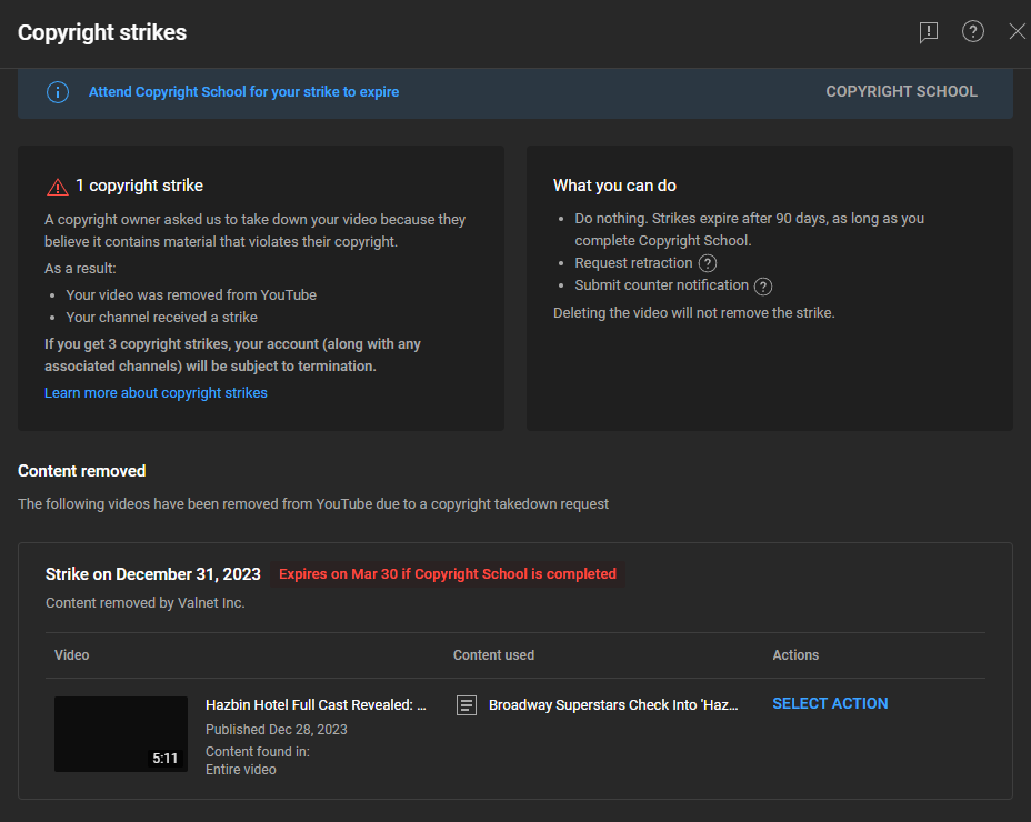 ayylmaotv's tweet photo. Warning to anyone thinking about covering Hazbin Hotel News, the website @Collider @Valnetinc which is hosting the cast list information is sending out false dmca takedowns on anyone covering their articles. 

If you discuss the new cast they'll strike your video down for no reason. Such key information like the cast should've been revealed on the official twitter. There's no reason for it to be handed off to these news agencies who abuse the dmca takedown system.