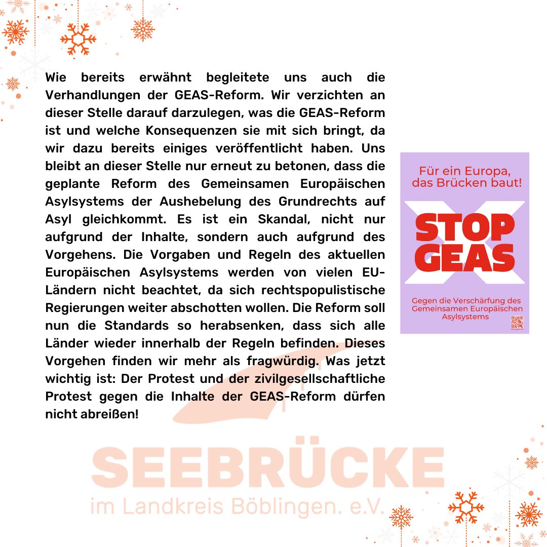 SBoblingen's tweet photo. Liebe Follower*innen, Freund*innen der Menschenrechte, Unterstützer*innen der Seenotrettung: heute wollen wir zurückblicken auf ein Jahr, das für Flüchtende viele Verschlechterungen gebracht hat. https://t.co/qJSCaR26mi