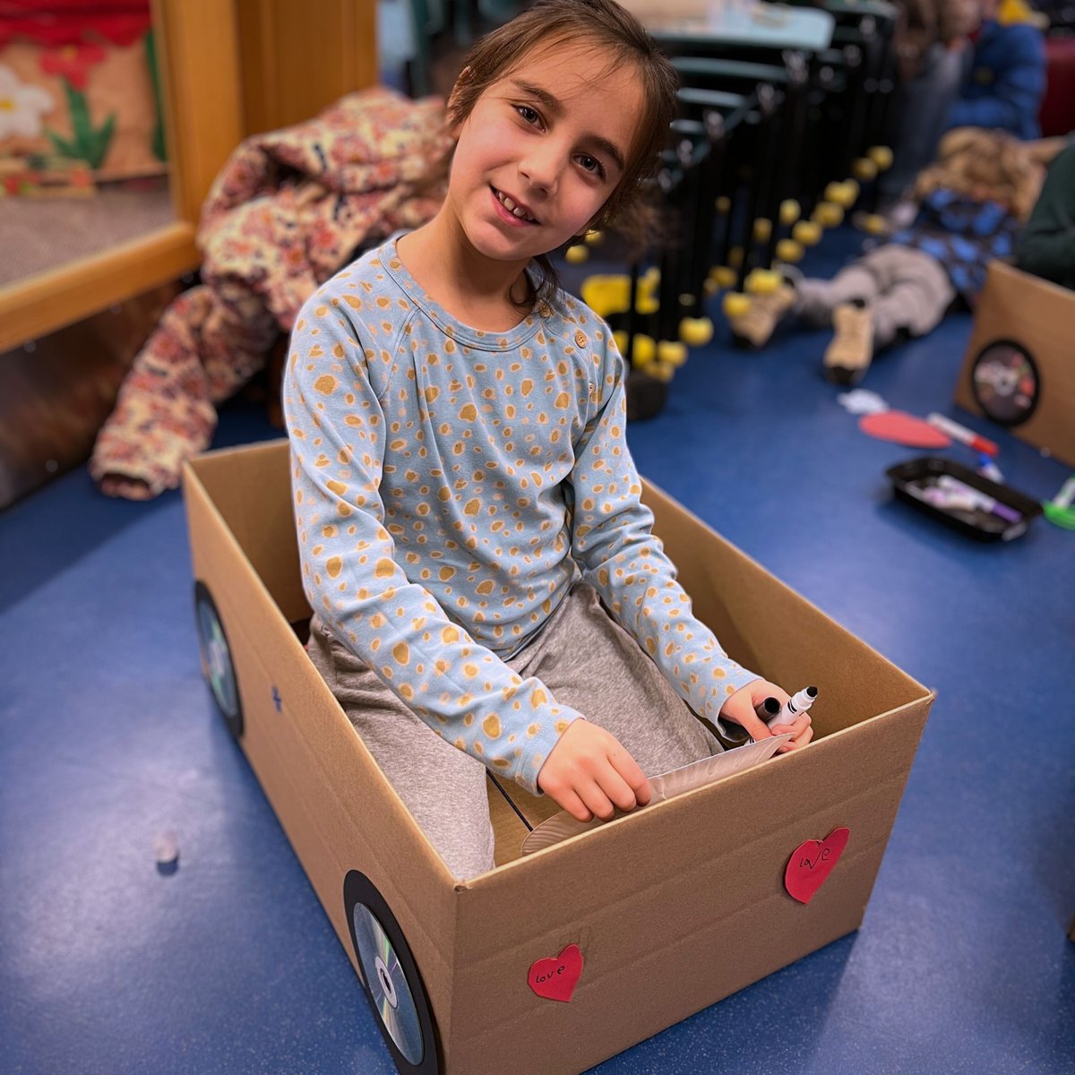 ConcordLibrary's tweet image. More photos from our &quot;drive-in&quot; movie on Thursday, where kids made a custom cardboard box car and then &quot;drove&quot; to the theater for a short film presented by our Children&apos;s staff!