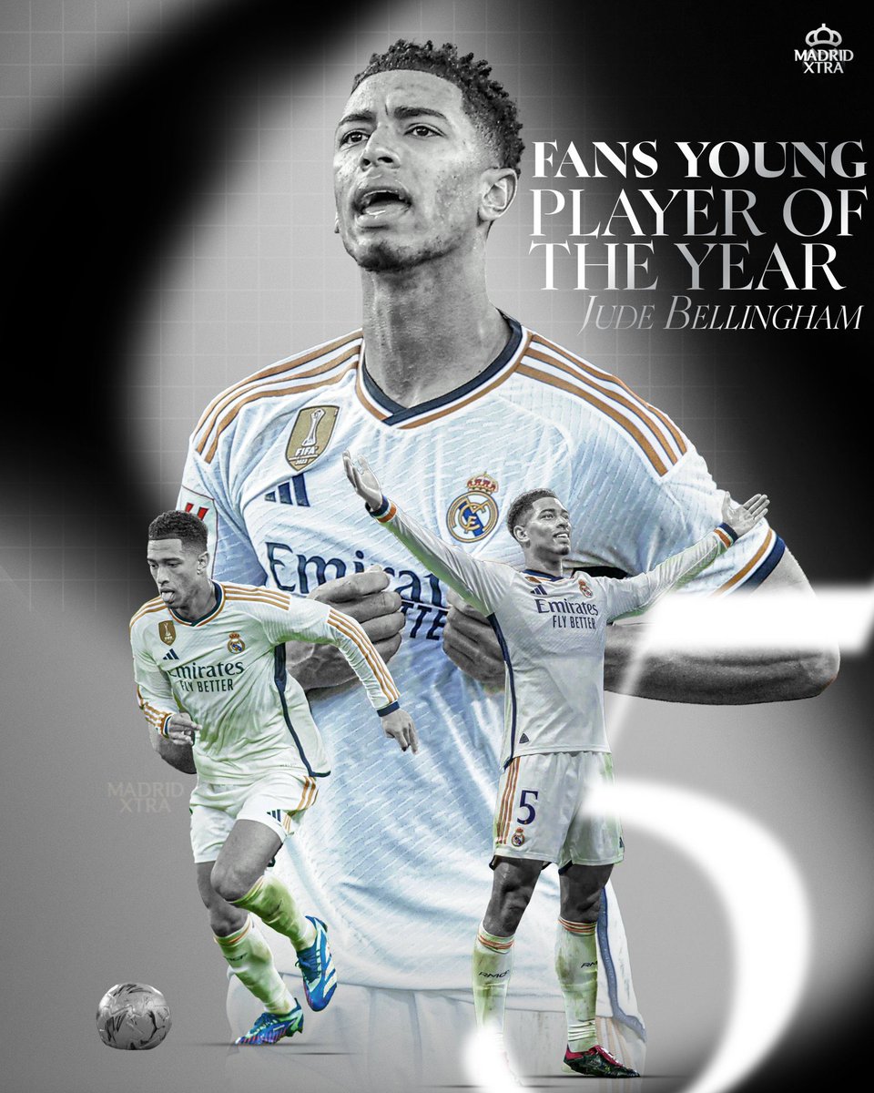 🚨 𝐎𝐅𝐅𝐈𝐂𝐈𝐀𝐋: Jude Bellingham is your Real Madrid Fans Young Player of the Year!