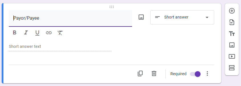 ThetaNoob (@NoobTheta) on Twitter photo 2023-12-31 19:39:15 π: #SpendingTracker - Input π§΅ 10/14
Payor/Payee
- Name of the counterparty of your transaction
- Use 'Short Answer' for this question
- Be consistent with your counterparty name. e.g. use either: McD, MickeyD, McDonald's, don't use all three
- Make required π: #SpendingTracker - Input π§΅ 10/14
Payor/Payee
- Name of the counterparty of your transaction
- Use 'Short Answer' for this question
- Be consistent with your counterparty name. e.g. use either: McD, MickeyD, McDonald's, don't use all three
- Make required