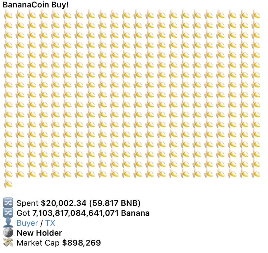 BananaTokenBSC's tweet photo. #Banana $Banana whalet coming ! https://t.co/0dGev9v4rh
