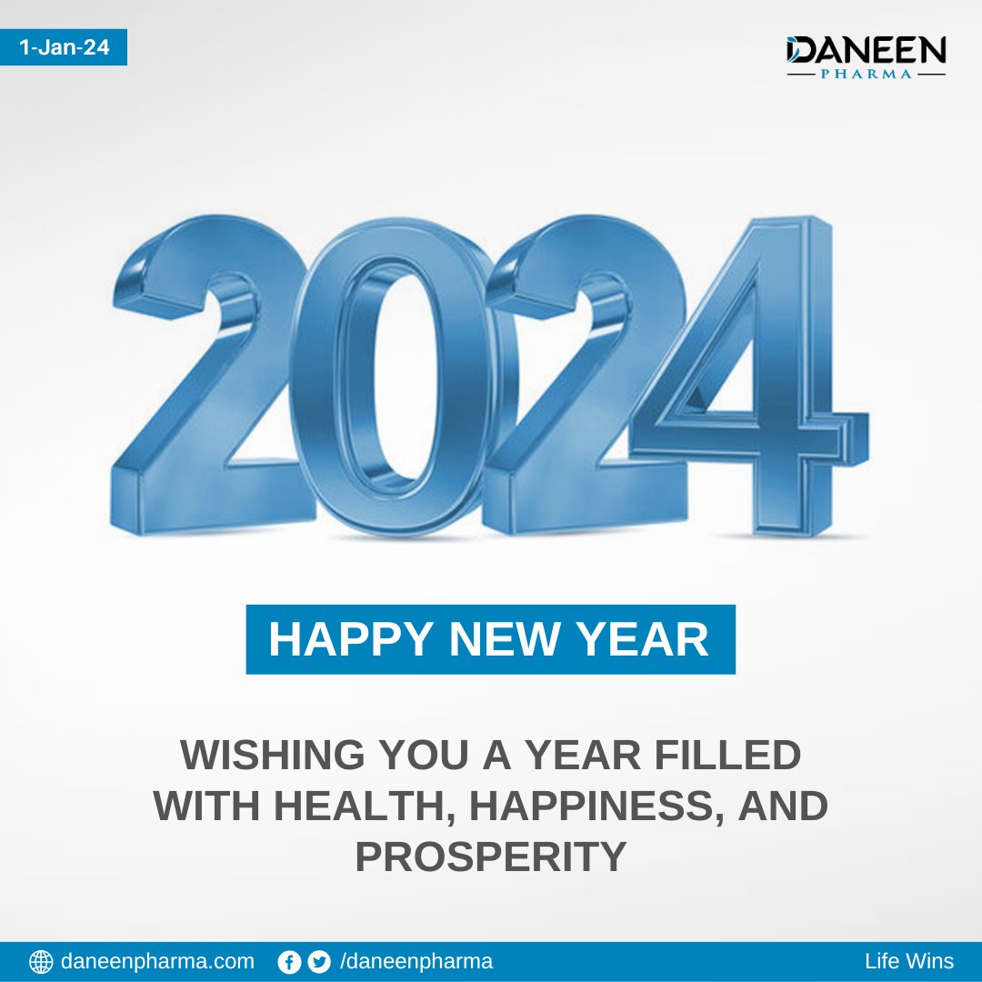 DaneenPharma's tweet photo. Happy New Year 2024!

Wishing you a year filled with health, happiness, and prosperity.

Daneen Pharma
Life Wins

#Year2024 #NewYear #HappyNewYear #Health #Happiness #Prosperity #Daneen #DaneenPharma #LifeWins https://t.co/1qp3CvHCpI