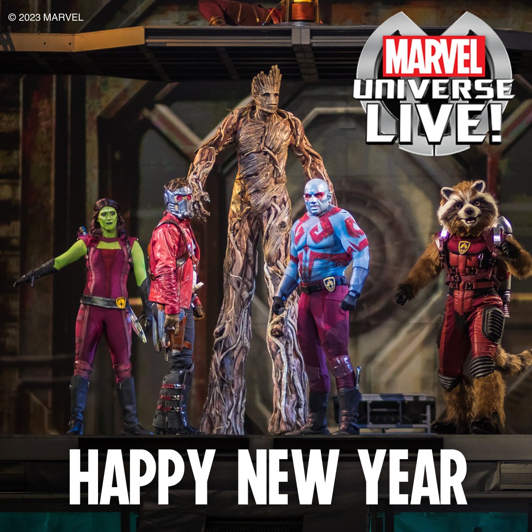 Blast off into the New Year with the Guardians of the Galaxy and Marvel Universe LIVE! May your year be as epic and extraordinary as a cosmic adventure. 🌟