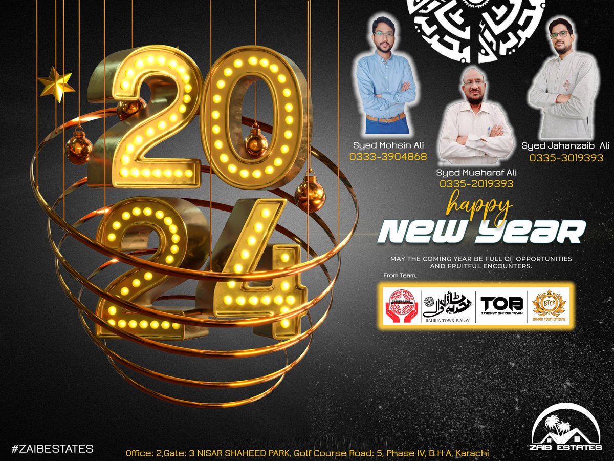ZAIBESTATES's tweet image. Wishing our valued clients &amp;amp; family a Happy #NewYear! May the coming year bring you prosperity, success, and joyful moments in all your real estate investments. Here's to another year of fruitful partnerships and growth in our property ventures!
Best Regard Team,
#ZAIBESTATES