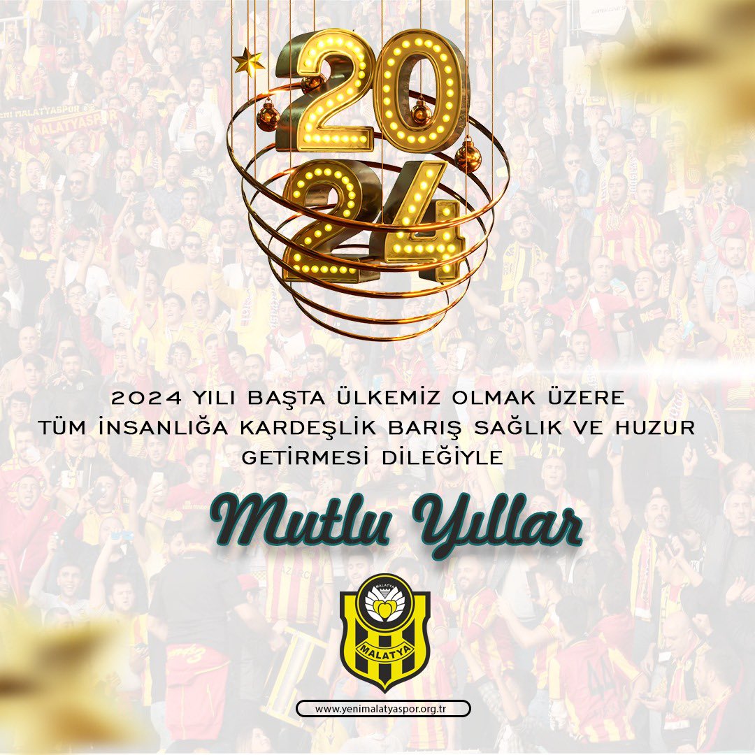 2024 yılı başta ülkemiz olmak üzere tüm insanlığa kardeşlik barış sağlık ve huzur getirmesi dileğiyle. Mutlu yıllar.