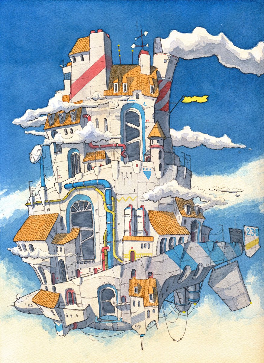 cerkala's tweet photo. Ending this year with my latest flying city 23, inspired by phenomenal movie “Castle in the Sky”. Hope you like it! 
#drawing #fantasyart #fantasyillustration #fantasyarchitecture #fantasycity #castleinthesky #scifi #scifiarchitecture #scifiartworks #scifiworld #scifimovie https://t.co/V0Cs3Rvupr