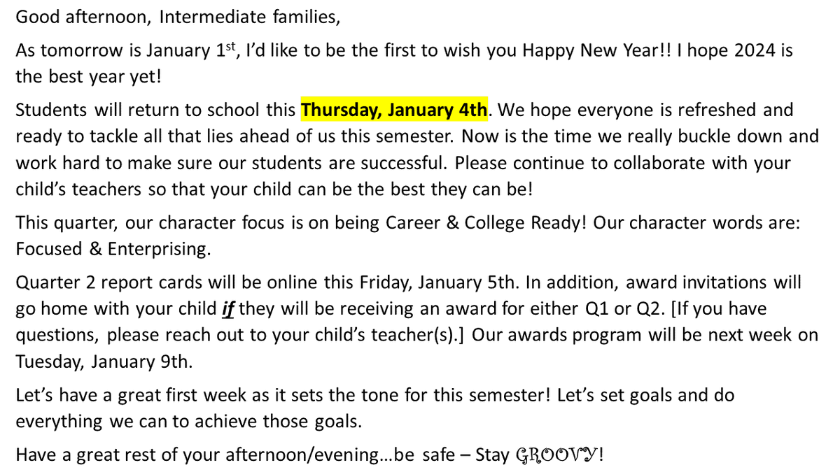 MillingtonInte2's tweet photo. 🎇Callout for 1/1-1/5🎇
#MIS #MotivateInspireSucceed
#2ndSemester #NewYear https://t.co/jcq13BROJx