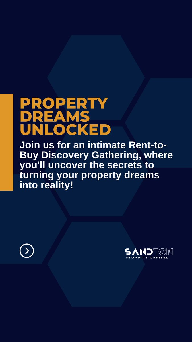 SandtonProp's tweet photo. Are you eager to own your home or dive into property investment? Join us for an intimate Rent-to-Buy Discovery Gathering, where you'll uncover the secrets to turning your property dreams into reality!

For inquiries, reach out to us at admin@sandtoncapital.co.za.

#Property #Home https://t.co/IlbvxhHxuP