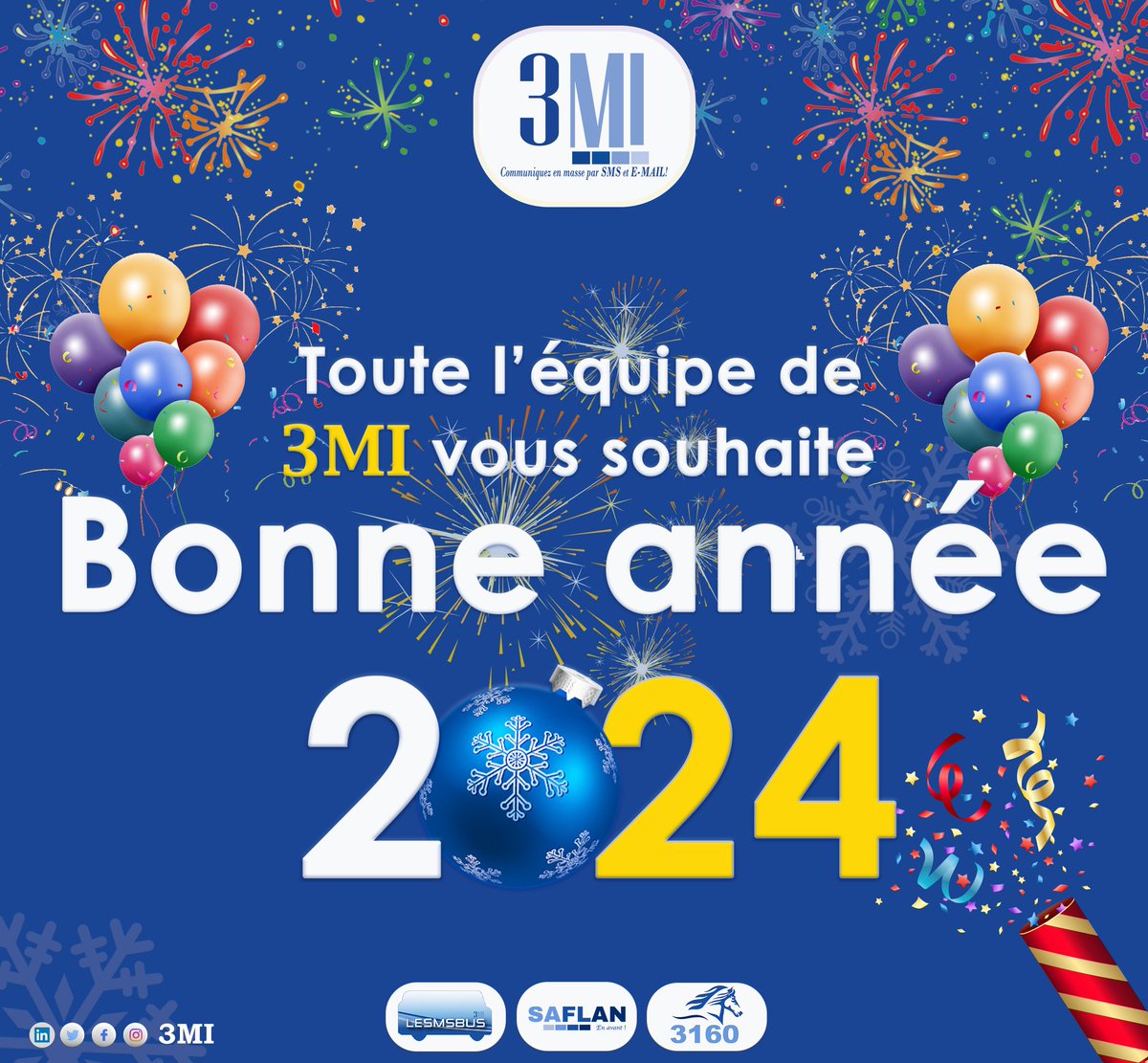 Smsbus3's tweet photo. Bonne et heureuse année 2⃣0⃣2⃣4⃣ 🥳
Merci pour votre constante fidélité. https://t.co/RZ1aYGkf3v