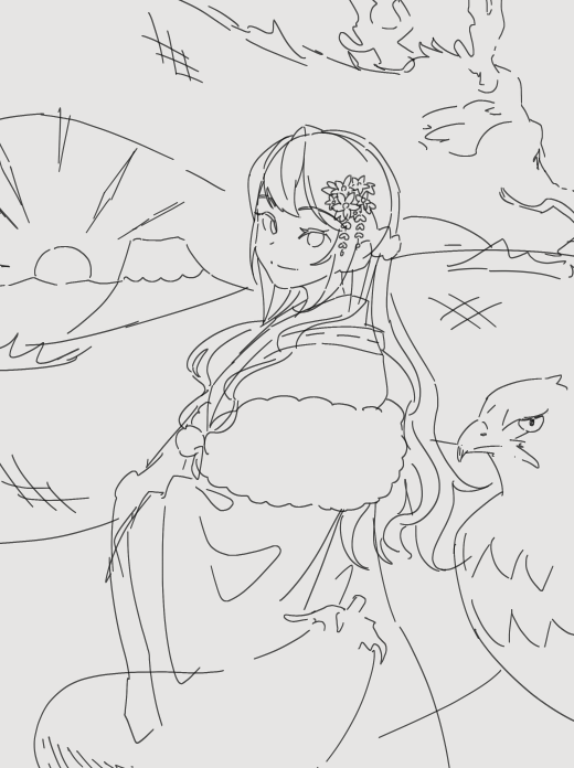 あけおめ。これは描かれないめでたい絵。 