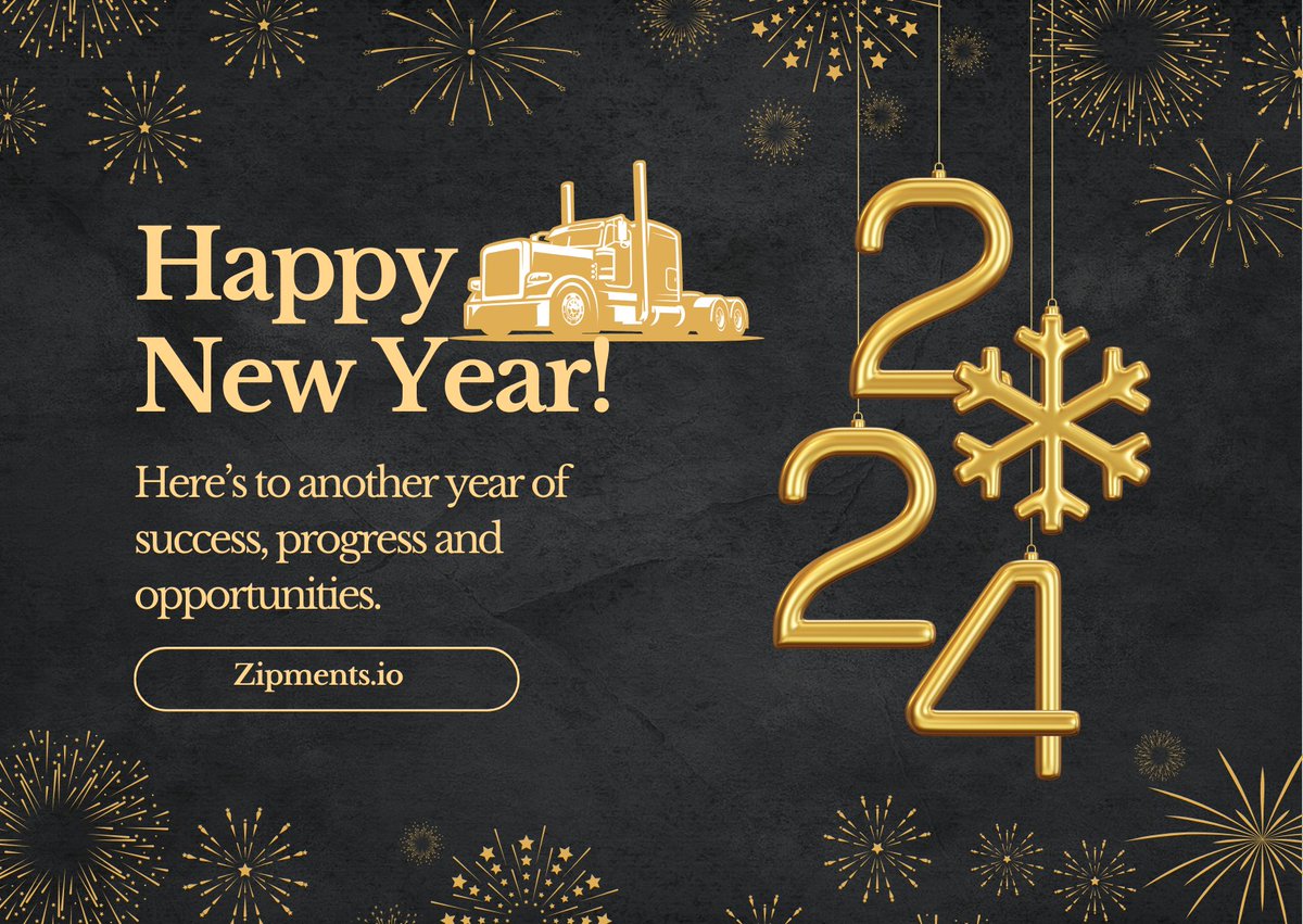 Zipmentsio's tweet photo. Grateful for the incredible journey we've had this year, collaborating with thousands of dedicated truckers and logistics professionals. Thanks for trusting us with your customs clearance. We're looking forward to working with you! 💫Happy New Year everyone! https://t.co/7UVHz90oCp