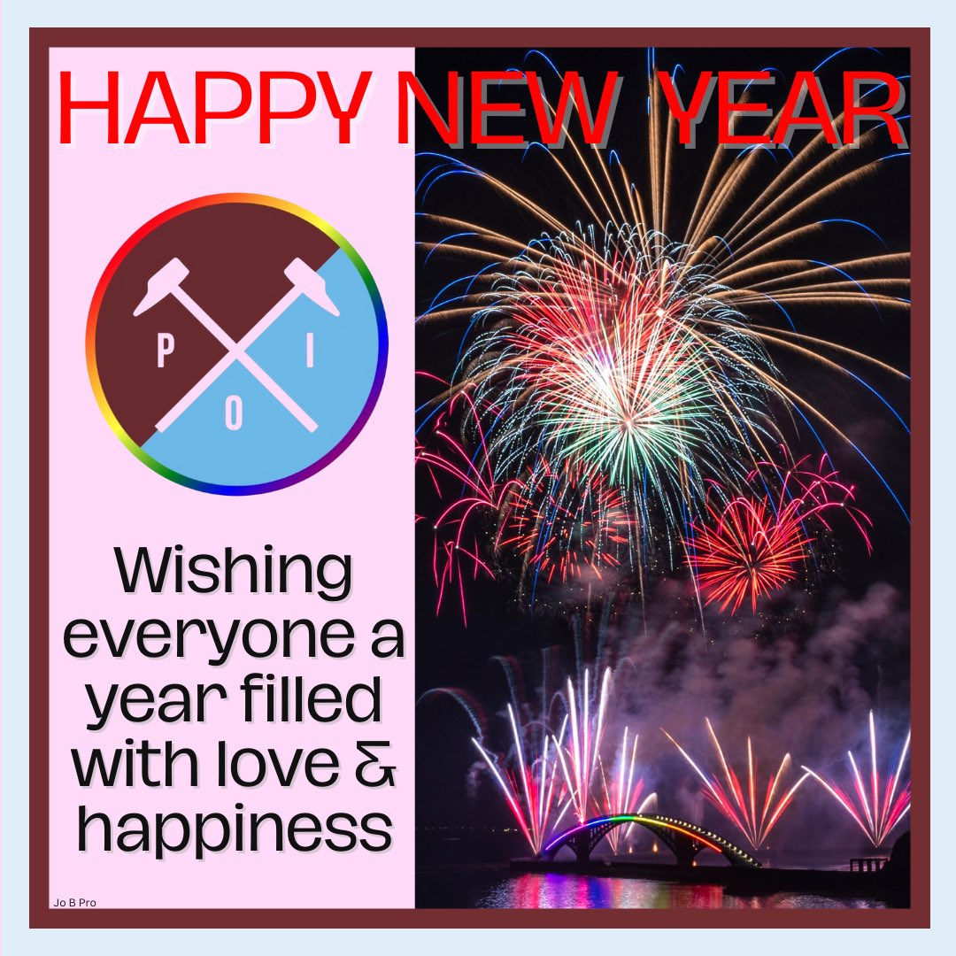 Here’s to a brighter 2024 Happy New Year to all our Football Family ⚒️🌈 #WHUFC #HappyNewYear2024 #HappyNewYear #LGBTQIA #Diversity #WorkingTogether