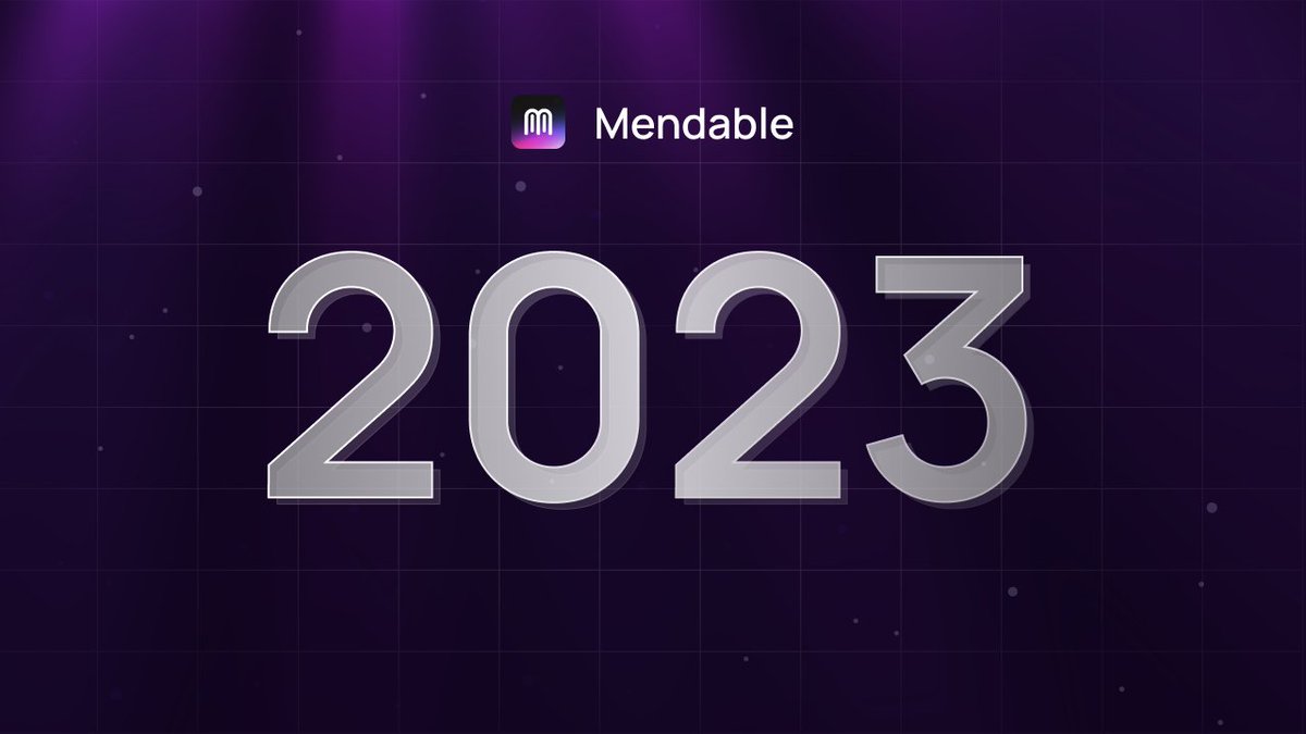 mendableai's tweet image. In &lt;2023 /&gt;:
🌟 Mendable was born
😀 Assisted over 400,000 end users
⚡️ Grew the team to 5
👻 Showcased Mendable x @SnapAR integration at Lens Fest
🌴 Had our first off-site in Florida
💻 Reached 8,000 weekly downloads in npm
Thank you to our amazing customers 💜