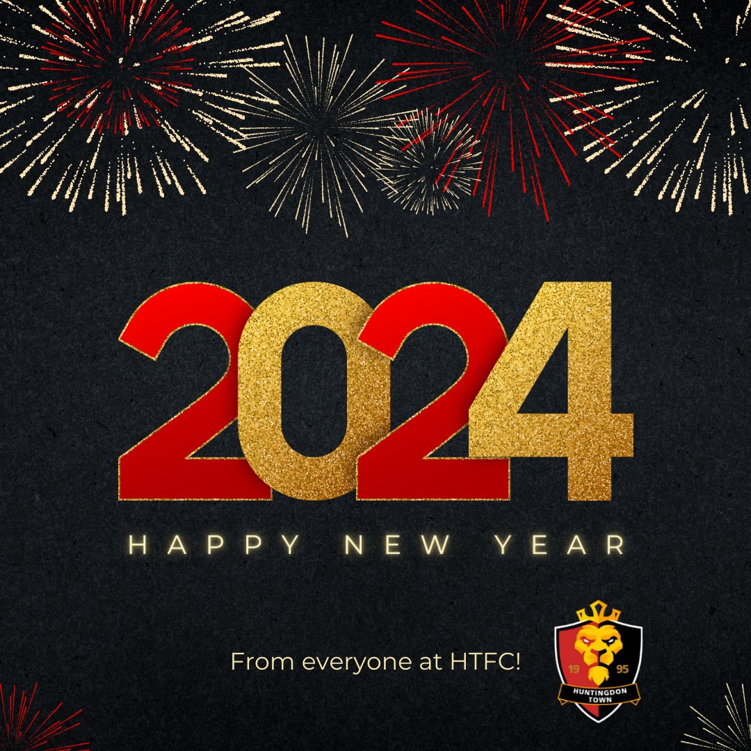 HuntersTownFC's tweet photo. We want to wish a HAPPY NEW YEAR to everyone who has supported us throughout 2023❤️

Here’s to 2024🎉 https://t.co/Uh1v4H6g0l