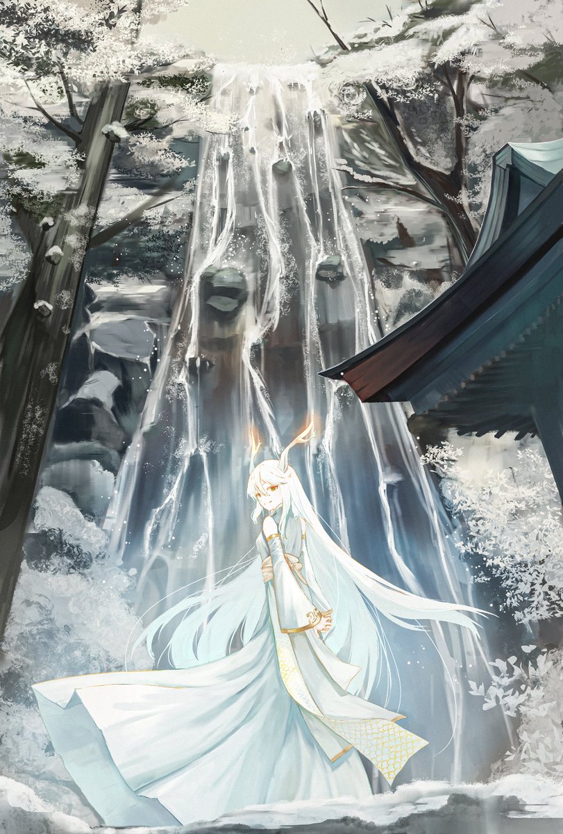 「滝と龍今年は山形県羽黒山にある須賀の滝を描きました!龍のように力強く飛躍的な年に」|とうふ(+風)のイラスト