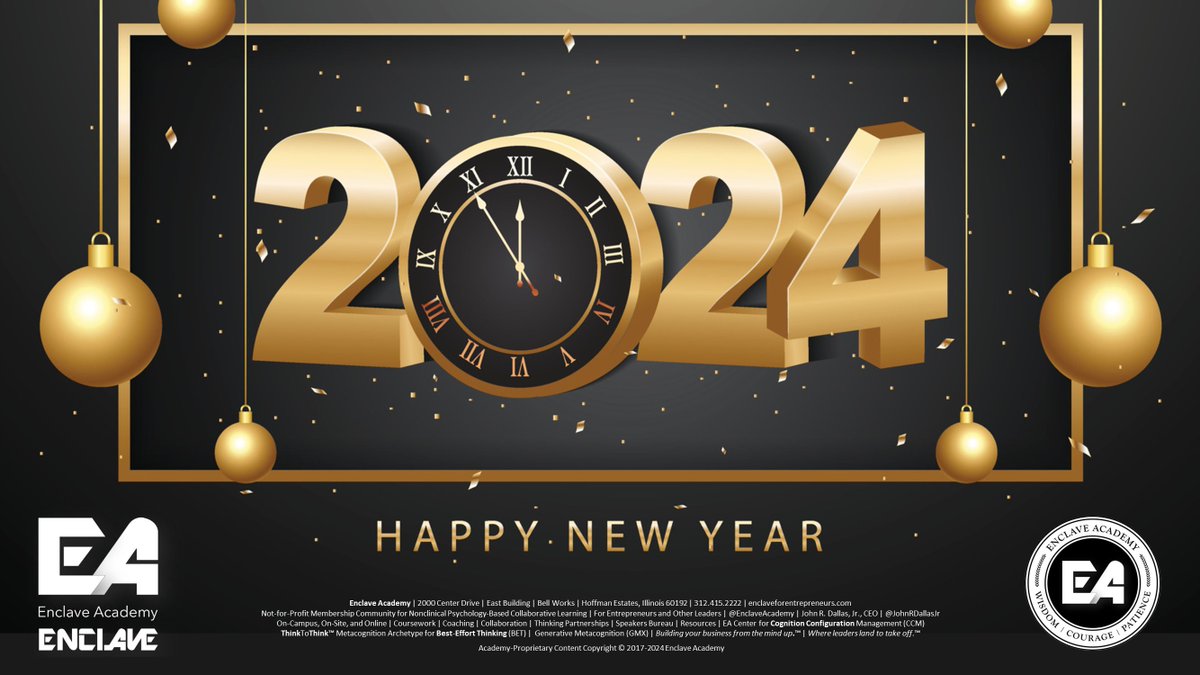 JohnRDallasJr's tweet photo. As you cross into another #NewYear, please think about your thinking. With a smile and a wink, activate your “thinkably thinkable thinking to transcend your thinkingness.” There’s magic in #metacognition. See where your thinking’s thinking can take you in #NewYear2024 and beyond. https://t.co/w05UU2kWld