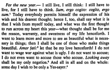 ethicistforhire's tweet image. "For the new year… Amor fati: let that be my love henceforth!" - Nietzsche